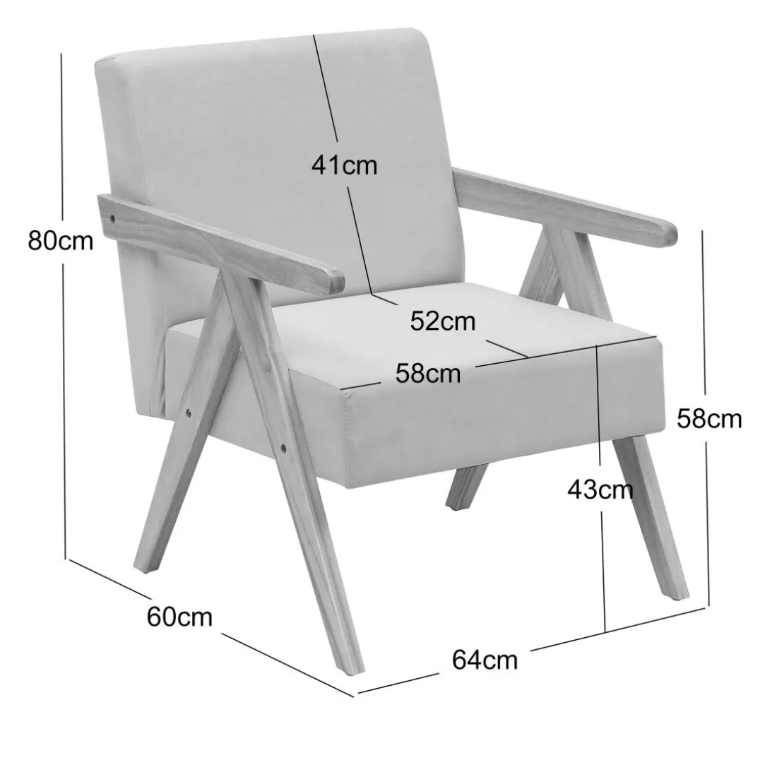 Le fauteuil de salon SANTAREM son design scandinave Rouge
