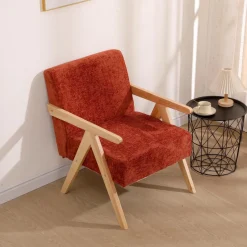 Le fauteuil de salon SANTAREM son design scandinave Rouge