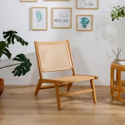 Le fauteuil intérieur extérieur en acacia massif AGUILARES style scandinave marron