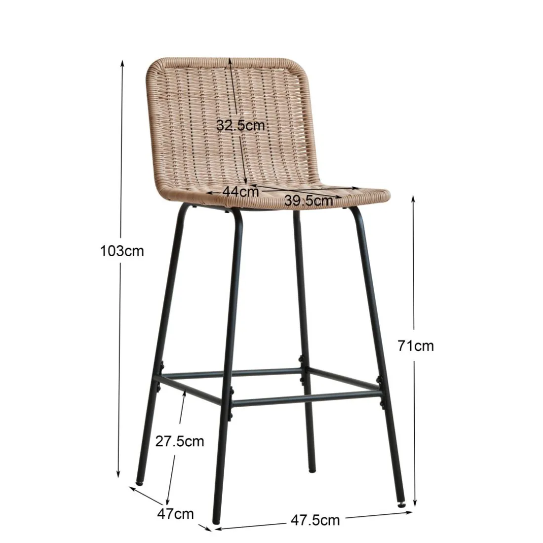 Le lot de tabourets BANGKOK design moderne et son élégant alliage de matières