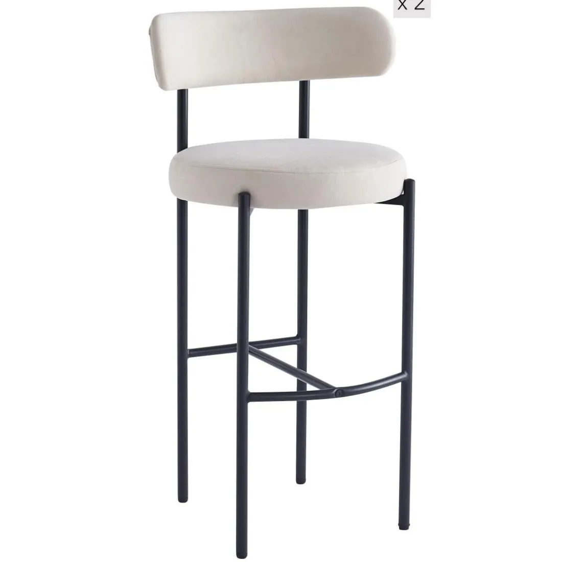 Le lot de tabourets de bar LARS design scandinave élégant assise garnie premium avec une mousse ultra-dense