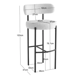 Le lot de tabourets de bar LARS design scandinave élégant assise garnie premium avec une mousse ultra-dense