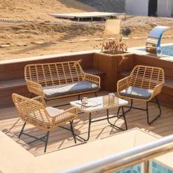 Le salon de jardin DANANG style scandinave et sa couleur grise intemporelle