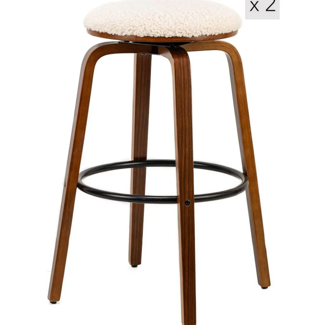 Le tabouret de bar MORENO design industriel élégant assise garnie premium avec une mousse ultra-dense