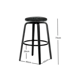 Le tabouret de bar MORENO design industriel élégant assise garnie premium avec une mousse ultra-dense