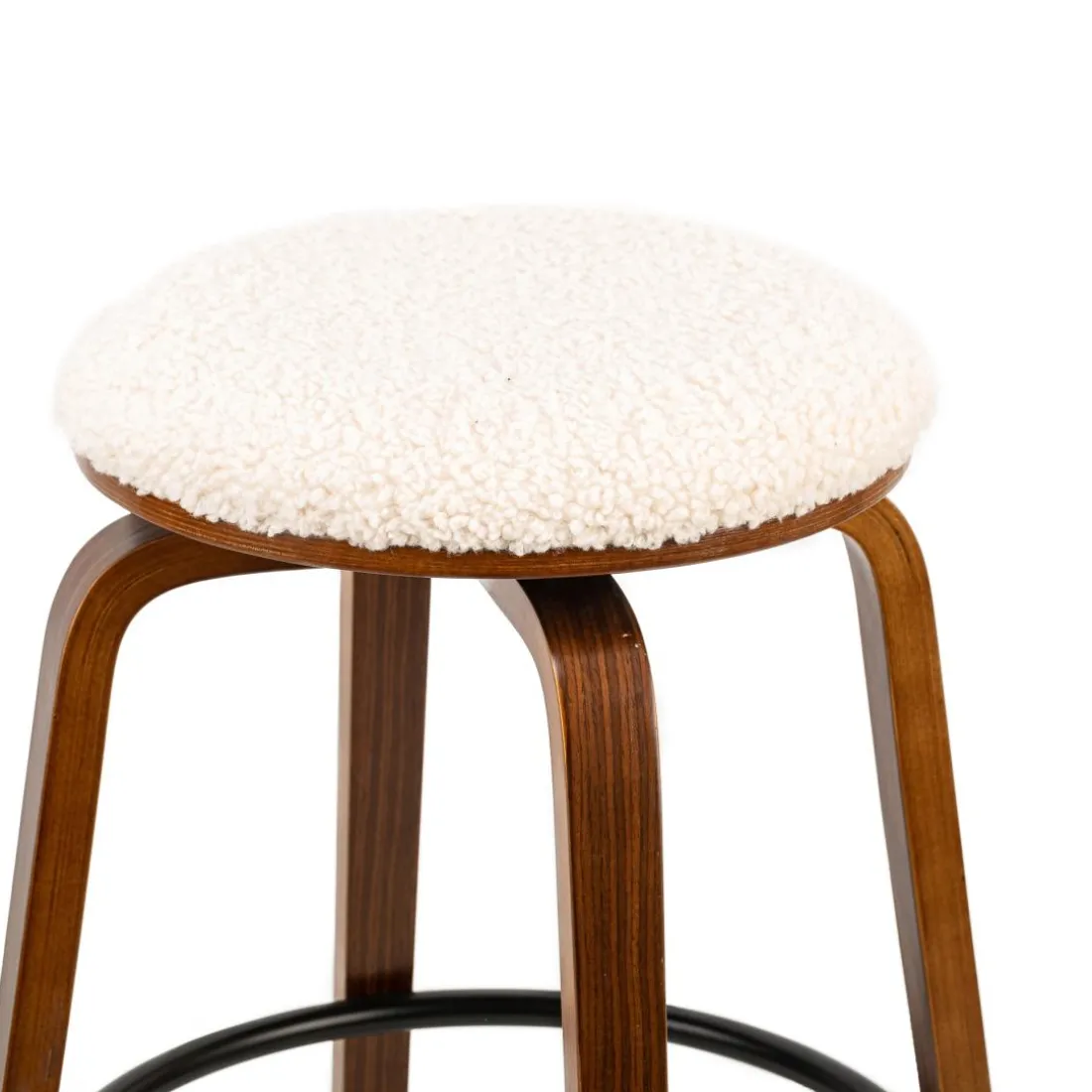 Le tabouret de bar MORENO design industriel élégant assise garnie premium avec une mousse ultra-dense