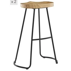 Le tabouret de bar NIKKO avec son design moderne et épuré assise en bois massif