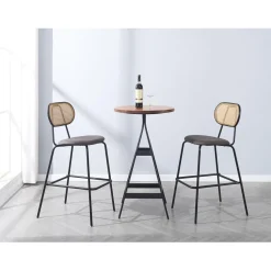 Le tabouret de bar OREBRO design industriel élégant assise garnie de mousse ultra-dense