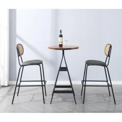 Le tabouret de bar OREBRO design industriel élégant assise garnie de mousse ultra-dense