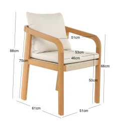 Les chaises intérieur extérieur en bois massif DELGADO design intemporel style scandinave