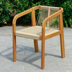 Les chaises intérieur extérieur en bois massif DELGADO design intemporel style scandinave