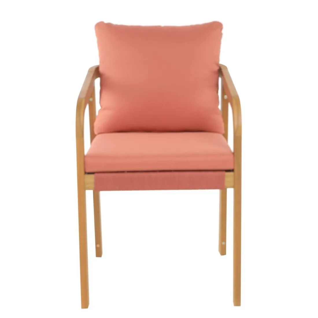 Les chaises intérieur extérieur en bois massif DELGADO design intemporel style scandinave rose