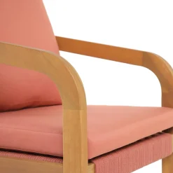 Les chaises intérieur extérieur en bois massif DELGADO design intemporel style scandinave rose