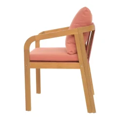Les chaises intérieur extérieur en bois massif DELGADO design intemporel style scandinave rose