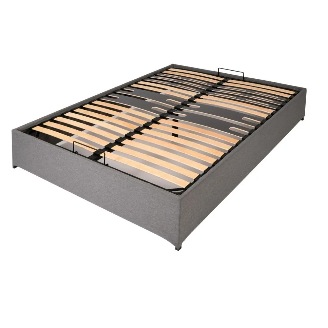 Lit avec coffre authentique gris en acier