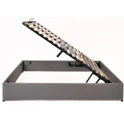 Lit avec coffre authentique gris en acier