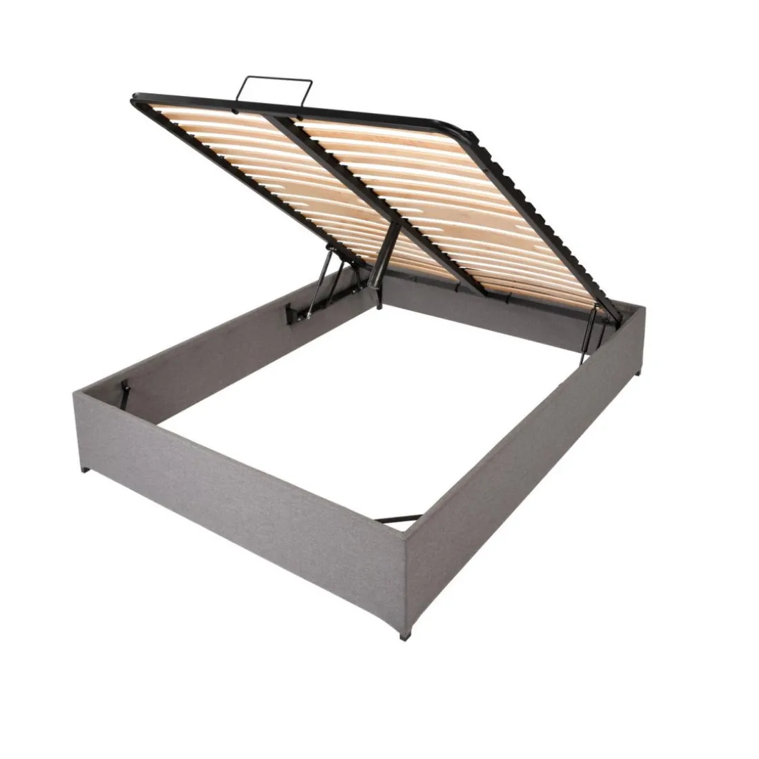 Lit avec coffre authentique gris en acier