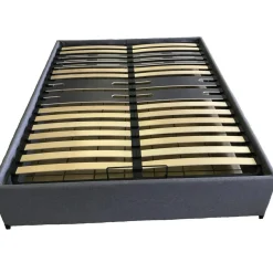 Lit avec coffre authentique gris en acier