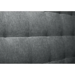 Lit avec tête de lit capitonnee tissu et sommier kit gris anthracite