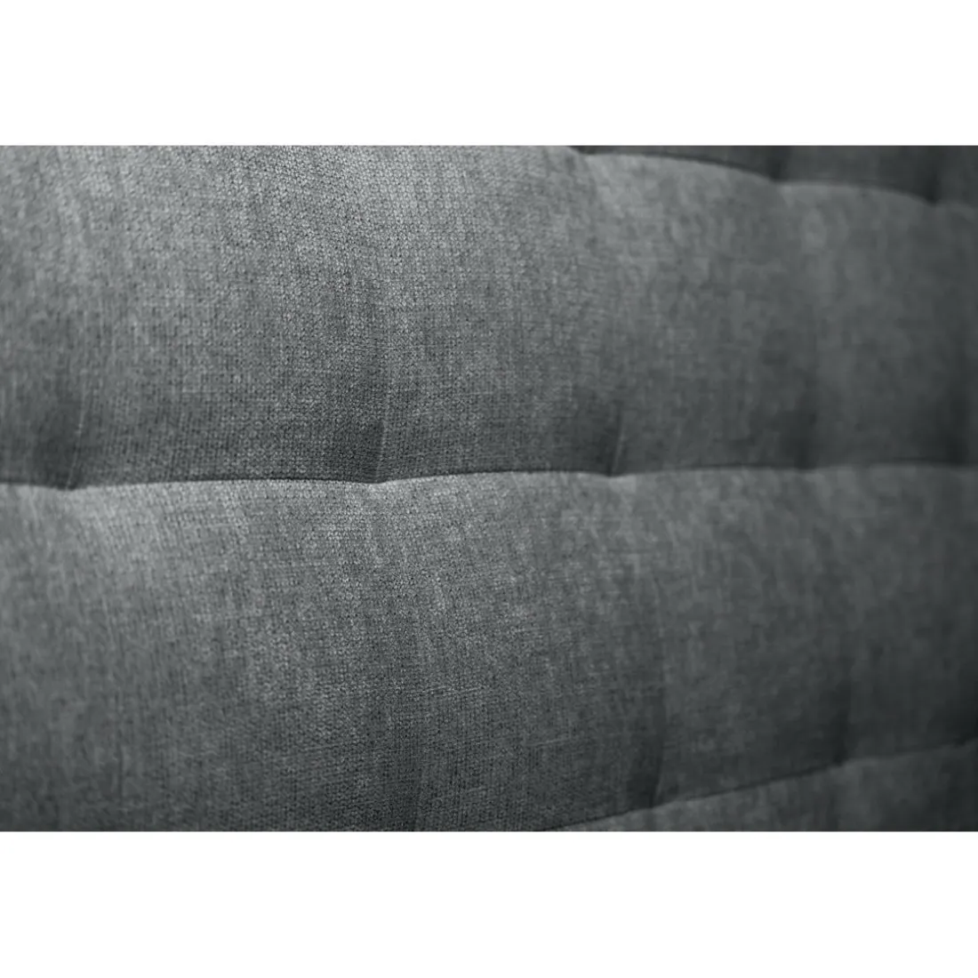 Lit avec tête de lit capitonnee tissu et sommier kit gris anthracite