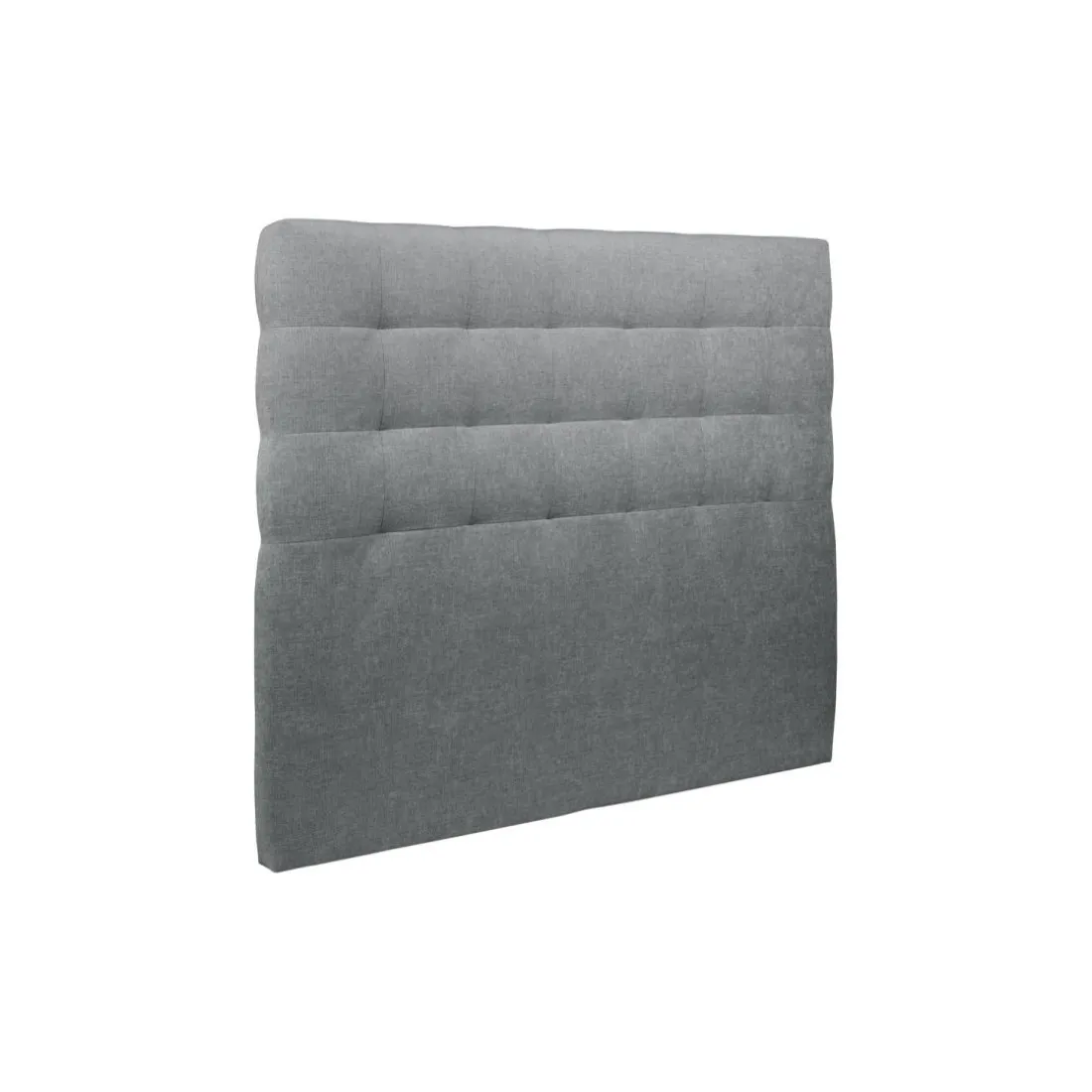 Lit avec tête de lit capitonnee tissu et sommier kit gris anthracite