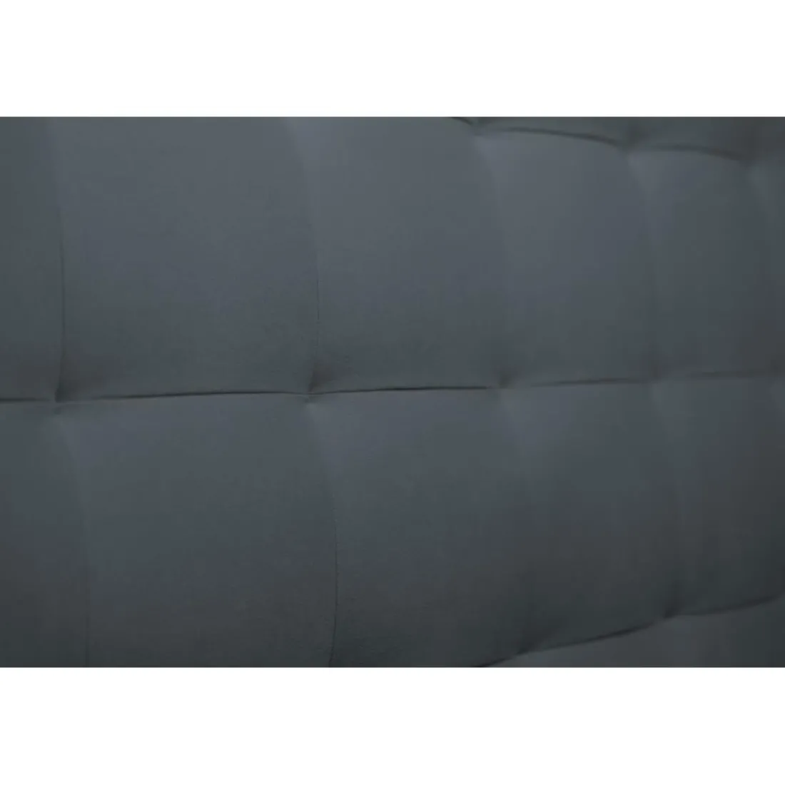 Lit avec tête de lit capitonnee velours et sommier kit gris anthracite