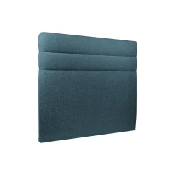 Lit avec tête de lit lignes bouclette et sommier tapissier Bleu