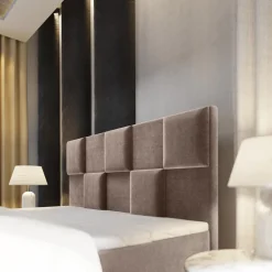 Lit boxspring avec matelas et sur-matelas inclus PRATA 180x220cm Velours Taupe