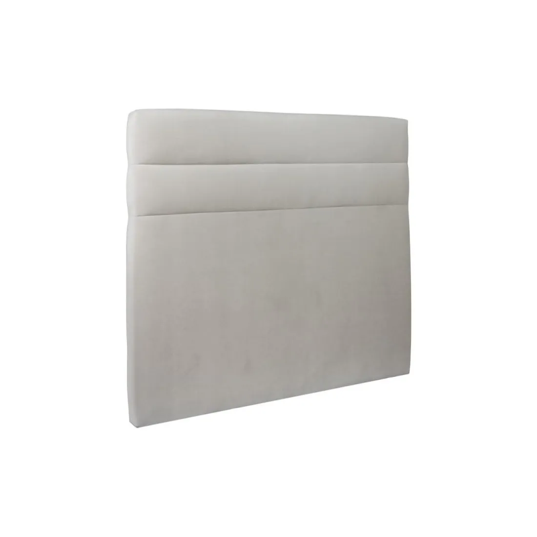 Lit coffre avec tête de lit lignes Velours Gris clair