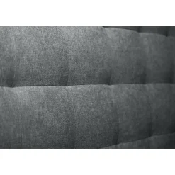Lit coffre avec tête de lit capitonnee Tissu Gris anthracite