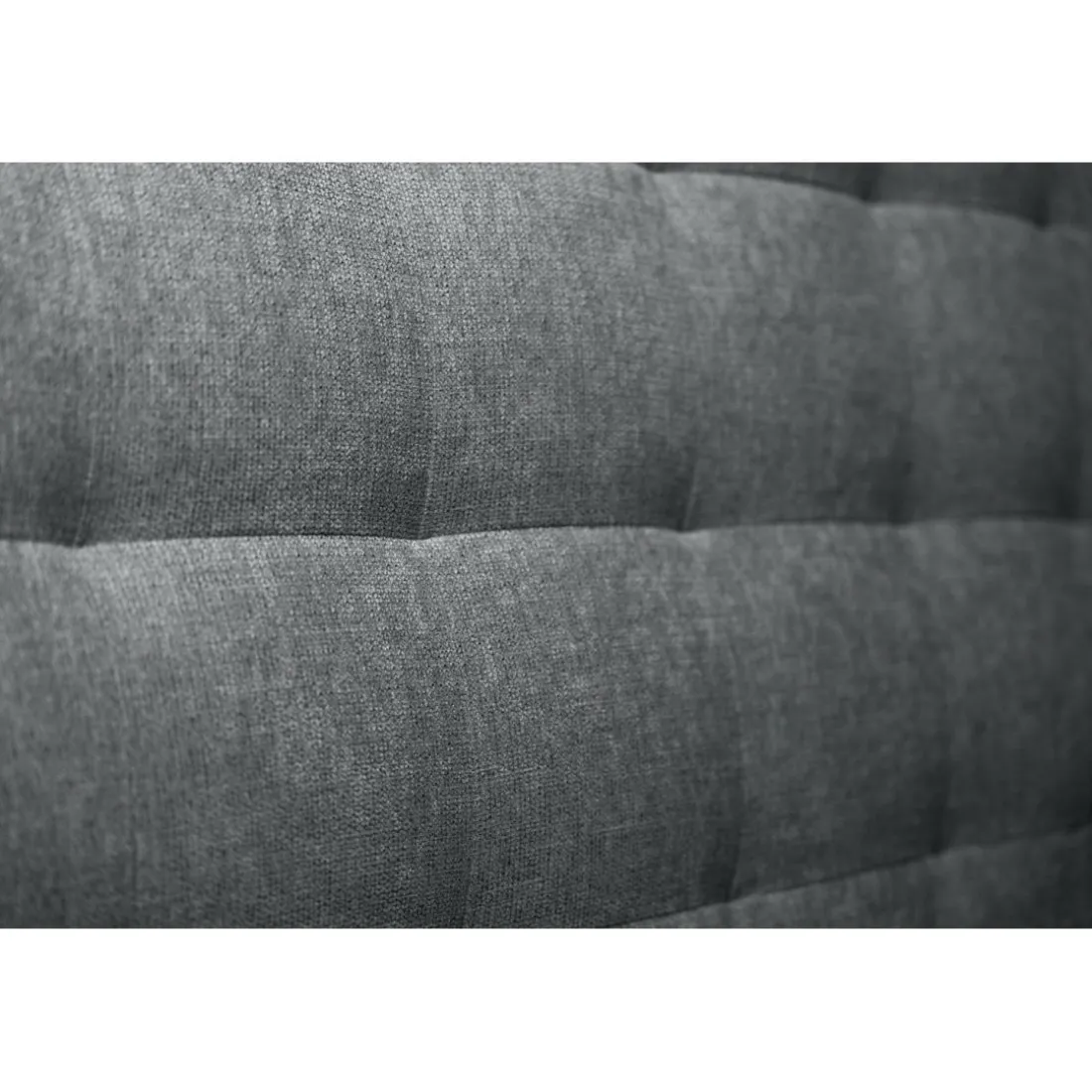 Lit coffre avec tête de lit capitonnee Tissu Gris anthracite