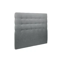 Lit coffre avec tête de lit capitonnee Tissu Gris anthracite