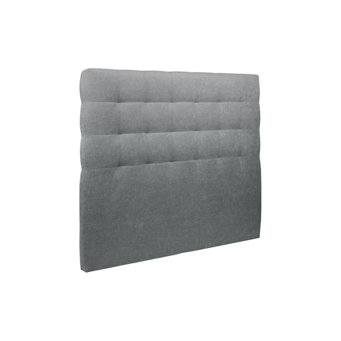 Lit coffre avec tête de lit capitonnee Tissu Gris anthracite