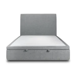 Lit coffre avec tête de lit tapissier Tissu Gris anthracite