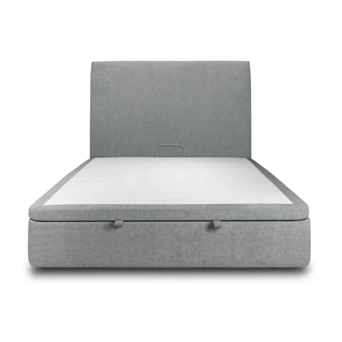 Lit coffre avec tête de lit tapissier Tissu Gris anthracite