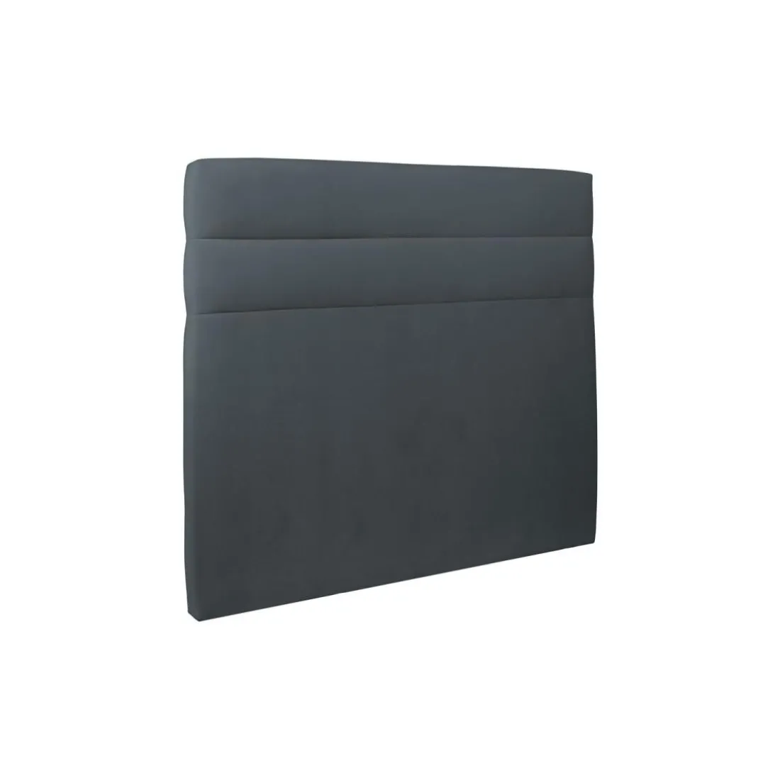 Lit coffre avec tête de lit lignes Velours Gris anthracite