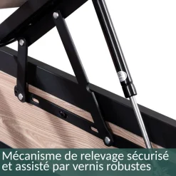 Lit coffre boston bois clair