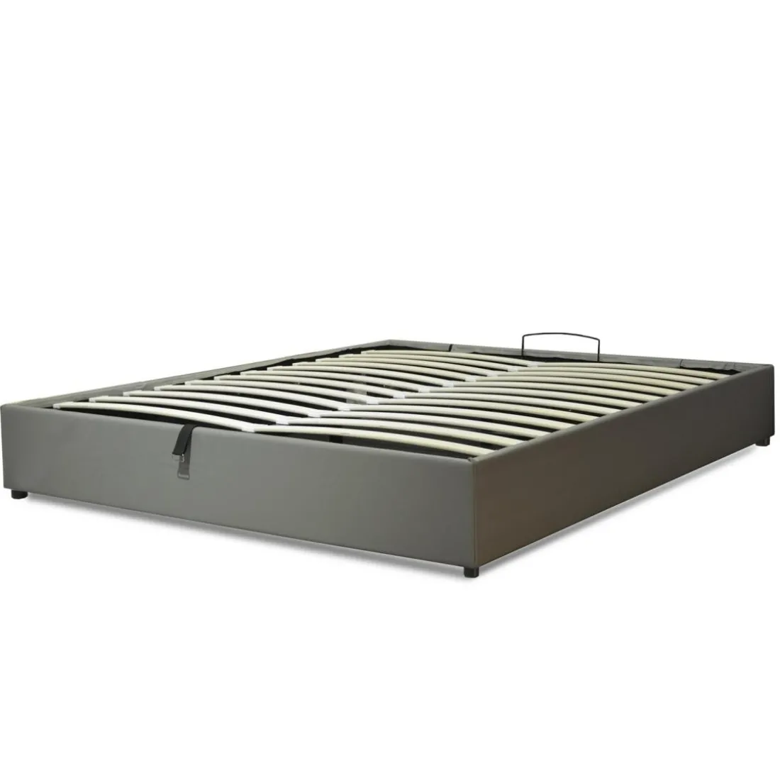 Lit coffre cancun similicuir gris