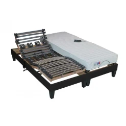 Lit de Relaxation Matelas Latex et Sommier Electrique à Lattes et Plots AINA
