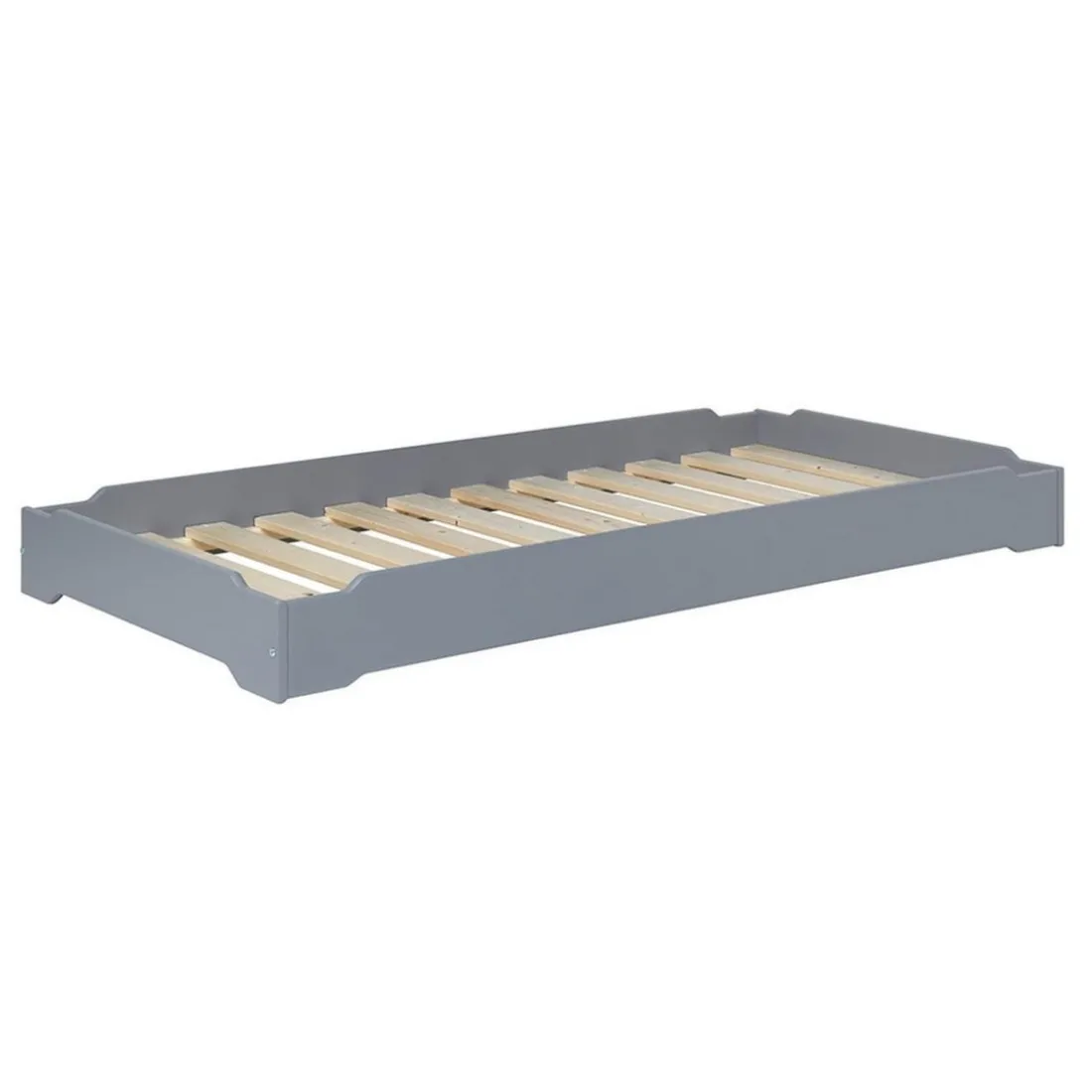 Lit empilable en pin massif 90 x 190 gris