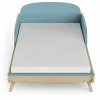 Lit enfant sans barreaux FIRMIANA bleu orage et pin naturel