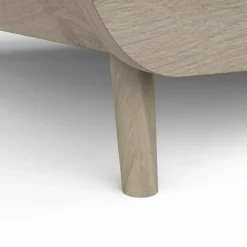 Lit enfant sans barreaux FIRMIANA bleu orage et pin naturel