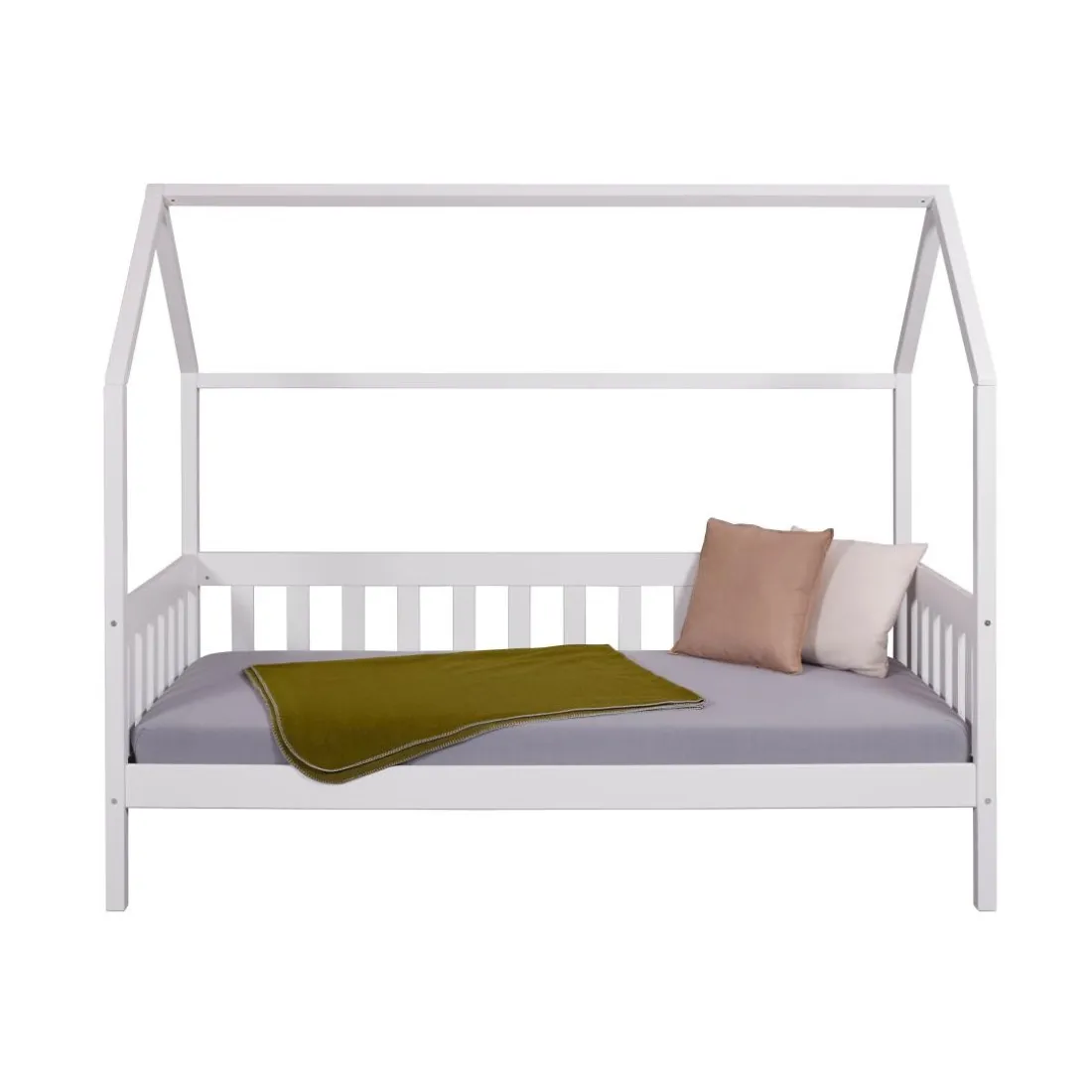 Lit FUNKY HOUSEBED 90x200cm blanc sanc sommier