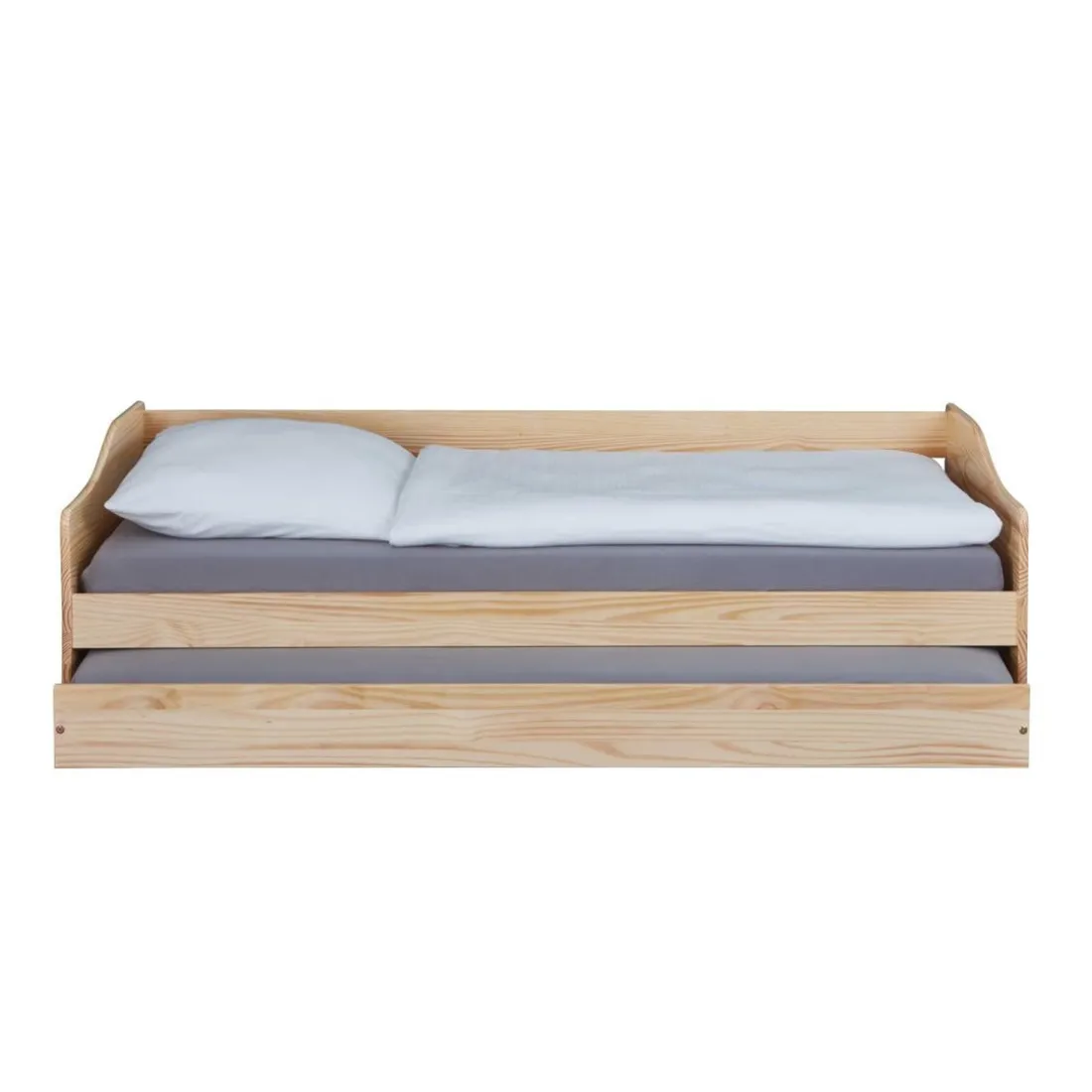Lit Gigogne en Bois Massif Nature