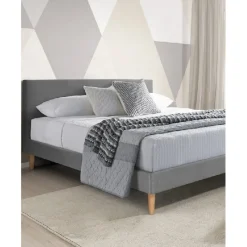 Lit nordik tissu gris clair