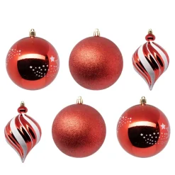 Lot 6 boules Rouge et blanc