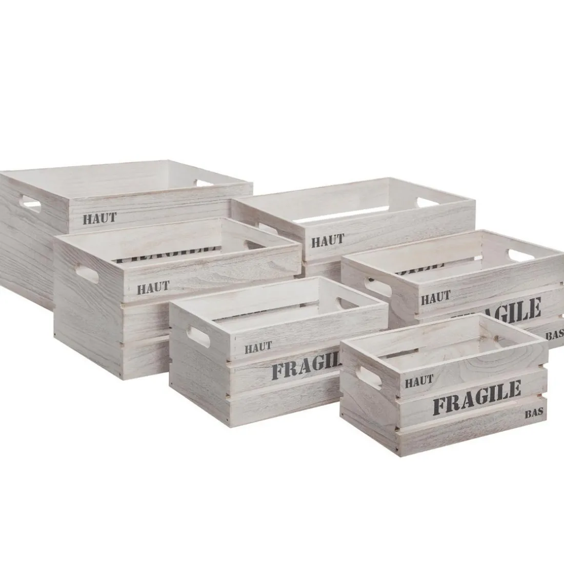 Lot de 6 cagettes en bois