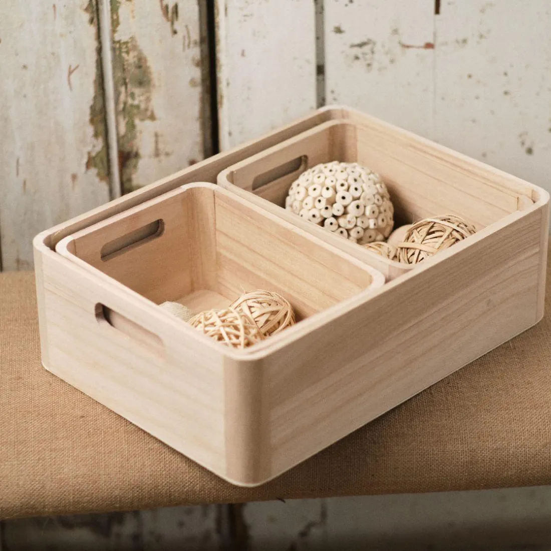 Lot de 3 caisses INDIES