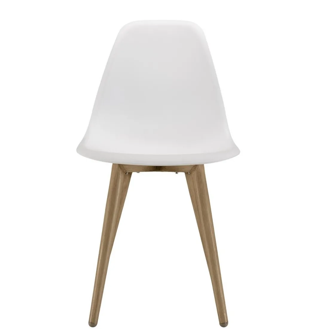 Lot de 2 chaises blanches pieds couleur naturelle MALO
