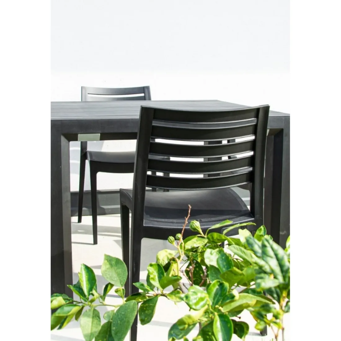 LOT DE 4 CHAISES De Jardin Firenze Anthracite